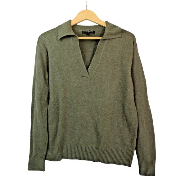 Banana Republic Collared Pullover Sweater - Olive Green - Medium - Picture 1 of 8